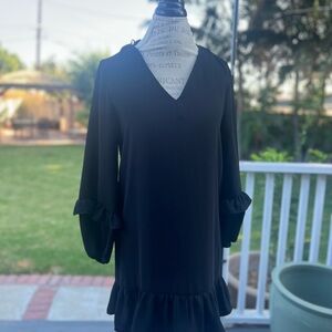 Zara Black Ruffle Sleeve Mini Dress Women’s dress NWOT